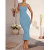 imageZESICA Womens Summer Bodycon Midi Dress Sleeveless Square Neck Slim Fit Back Slit Long Cocktail Party DressesBlue