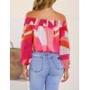 imageZESICA Womens Summer Off Shoulder Tops 2025 Floral Chiffon Long Sleeve Loose Dressy Casual Shirts BlousesPink