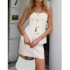 imageZESICA Womens 2025 Summer Casual Sleeveless Suit Vest Square Neck Button Down Work Business Blazer Vests WaistcoatIvory