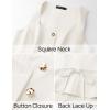 imageZESICA Womens 2025 Summer Casual Sleeveless Suit Vest Square Neck Button Down Work Business Blazer Vests WaistcoatIvory