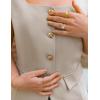 imageZESICA Womens 2025 Summer Casual Sleeveless Suit Vest Square Neck Button Down Work Business Blazer Vests WaistcoatKhaki