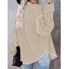 imageZESICA Womens Corduroy Shacket Jacket Long Sleeve Button Down Shirt Oversized Blouses Tops with PocketsApricot