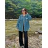 imageZESICA Womens Corduroy Shacket Jacket Long Sleeve Button Down Shirt Oversized Blouses Tops with PocketsDusty Blue