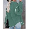imageZESICA Womens Corduroy Shacket Jacket Long Sleeve Button Down Shirt Oversized Blouses Tops with PocketsGreen