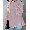 imageZESICA Womens Corduroy Shacket Jacket Long Sleeve Button Down Shirt Oversized Blouses Tops with PocketsPurple