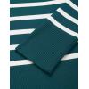 imageZESICA Womens Fall Winter Striped Long Sleeve Crew Neck Ribbed Knit Side Slit Oversized Pullover Sweater Jumper TopDarkgreen