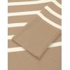 imageZESICA Womens Fall Winter Striped Long Sleeve Crew Neck Ribbed Knit Side Slit Oversized Pullover Sweater Jumper TopKhaki