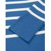 imageZESICA Womens Fall Winter Striped Long Sleeve Crew Neck Ribbed Knit Side Slit Oversized Pullover Sweater Jumper TopLakeblue