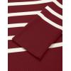 imageZESICA Womens Fall Winter Striped Long Sleeve Crew Neck Ribbed Knit Side Slit Oversized Pullover Sweater Jumper TopWine