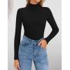 imageZESICA Womens Fleece Sherpa Lined Sweater Winter Thermal Shirts Long Sleeve Mock Neck Slim Fitted Pullover TopsBlack