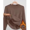 imageZESICA Womens Fleece Sherpa Lined Sweater Winter Thermal Shirts Long Sleeve Mock Neck Slim Fitted Pullover TopsCoffee