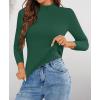 imageZESICA Womens Fleece Sherpa Lined Sweater Winter Thermal Shirts Long Sleeve Mock Neck Slim Fitted Pullover TopsDarkgreen