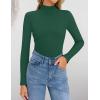 imageZESICA Womens Fleece Sherpa Lined Sweater Winter Thermal Shirts Long Sleeve Mock Neck Slim Fitted Pullover TopsDarkgreen