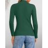 imageZESICA Womens Fleece Sherpa Lined Sweater Winter Thermal Shirts Long Sleeve Mock Neck Slim Fitted Pullover TopsDarkgreen