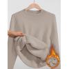imageZESICA Womens Fleece Sherpa Lined Sweater Winter Thermal Shirts Long Sleeve Mock Neck Slim Fitted Pullover TopsOats