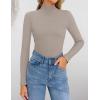 imageZESICA Womens Fleece Sherpa Lined Sweater Winter Thermal Shirts Long Sleeve Mock Neck Slim Fitted Pullover TopsOats