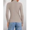 imageZESICA Womens Fleece Sherpa Lined Sweater Winter Thermal Shirts Long Sleeve Mock Neck Slim Fitted Pullover TopsOats
