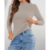 imageZESICA Womens Fleece Sherpa Lined Sweater Winter Thermal Shirts Long Sleeve Mock Neck Slim Fitted Pullover TopsOats