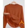 imageZESICA Womens Fleece Sherpa Lined Sweater Winter Thermal Shirts Long Sleeve Mock Neck Slim Fitted Pullover TopsRust