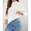imageZESICA Womens Fleece Sherpa Lined Sweater Winter Thermal Shirts Long Sleeve Mock Neck Slim Fitted Pullover TopsWhite