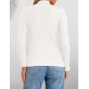 imageZESICA Womens Fleece Sherpa Lined Sweater Winter Thermal Shirts Long Sleeve Mock Neck Slim Fitted Pullover TopsWhite