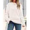 imageZESICA Womens Oversized Long Sleeve Crew Neck Sweaters Ribbed Knit Tops Casual Pullover SweaterApricot