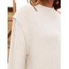 imageZESICA Womens Oversized Long Sleeve Crew Neck Sweaters Ribbed Knit Tops Casual Pullover SweaterApricot