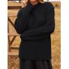 imageZESICA Womens Oversized Long Sleeve Crew Neck Sweaters Ribbed Knit Tops Casual Pullover SweaterBlack