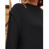 imageZESICA Womens Oversized Long Sleeve Crew Neck Sweaters Ribbed Knit Tops Casual Pullover SweaterBlack