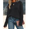 imageZESICA Womens Oversized Long Sleeve Crew Neck Sweaters Ribbed Knit Tops Casual Pullover SweaterBlack