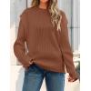 imageZESICA Womens Oversized Long Sleeve Crew Neck Sweaters Ribbed Knit Tops Casual Pullover SweaterCaramel