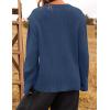 imageZESICA Womens Oversized Long Sleeve Crew Neck Sweaters Ribbed Knit Tops Casual Pullover SweaterDark Blue