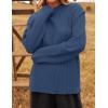 imageZESICA Womens Oversized Long Sleeve Crew Neck Sweaters Ribbed Knit Tops Casual Pullover SweaterDark Blue