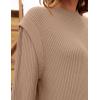 imageZESICA Womens Oversized Long Sleeve Crew Neck Sweaters Ribbed Knit Tops Casual Pullover SweaterKhaki