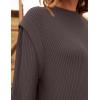 imageZESICA Womens Oversized Long Sleeve Crew Neck Sweaters Ribbed Knit Tops Casual Pullover SweaterNutmeg