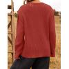 imageZESICA Womens Oversized Long Sleeve Crew Neck Sweaters Ribbed Knit Tops Casual Pullover SweaterOrange Red
