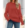 imageZESICA Womens Oversized Long Sleeve Crew Neck Sweaters Ribbed Knit Tops Casual Pullover SweaterOrange Red