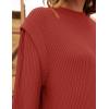 imageZESICA Womens Oversized Long Sleeve Crew Neck Sweaters Ribbed Knit Tops Casual Pullover SweaterOrange Red