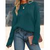 imageZESICA Womens Oversized Long Sleeve Crew Neck Sweaters Ribbed Knit Tops Casual Pullover SweaterTeal