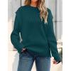 imageZESICA Womens Oversized Long Sleeve Crew Neck Sweaters Ribbed Knit Tops Casual Pullover SweaterTeal