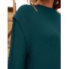 imageZESICA Womens Oversized Long Sleeve Crew Neck Sweaters Ribbed Knit Tops Casual Pullover SweaterTeal