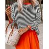 imageZESICA Womens Spring Striped Sweaters Long Sleeve Crew Neck Shirts Color Block Lightweight Pullover TopsBlack
