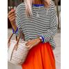 imageZESICA Womens Spring Striped Sweaters Long Sleeve Crew Neck Shirts Color Block Lightweight Pullover TopsCarbon Black