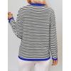 imageZESICA Womens Spring Striped Sweaters Long Sleeve Crew Neck Shirts Color Block Lightweight Pullover TopsCarbon Black