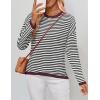 imageZESICA Womens Spring Striped Sweaters Long Sleeve Crew Neck Shirts Color Block Lightweight Pullover TopsDim