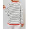 imageZESICA Womens Spring Striped Sweaters Long Sleeve Crew Neck Shirts Color Block Lightweight Pullover TopsGrey