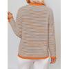 imageZESICA Womens Spring Striped Sweaters Long Sleeve Crew Neck Shirts Color Block Lightweight Pullover TopsLavender