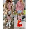 imageZESICA Womens Spring Striped Sweaters Long Sleeve Crew Neck Shirts Color Block Lightweight Pullover TopsRed