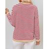 imageZESICA Womens Spring Striped Sweaters Long Sleeve Crew Neck Shirts Color Block Lightweight Pullover TopsRed
