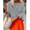 imageZESICA Womens Spring Striped Sweaters Long Sleeve Crew Neck Shirts Color Block Lightweight Pullover TopsSmokeblue